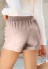 Whisper Pink Women's High Waisted Faux Leather Skorts Elastic Waist Curvy Shorts