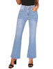Breeze Blue Women's Bell Bottom Casual Denim Flare High Waisted Jean Stretch Clothing