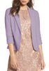 Lavender LookbookStore Women's Crop Sleeves Side Pockets Front Button Short Work Office Blazer Coats
