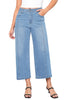 Lennox Blue Women's High Waisted Wide Leg Denim Cropped Jean Pants for Curvy