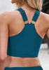 Lake Blue Women's Adjustable Strap Crop Racer Back Bikini Top Swimsuit