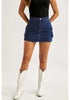 Darkness Blue Women's High Waist Cargo Pocket Skirt Y2K Short