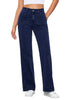 Darkness Blue Women's Bell Bottom Full Length High Waisted Denim Regular Fit Slight Stretch Jeans