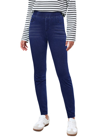 Darkness Blue Washed Women's Stretch Slim Jeans High Waist Versatile Fashion Jeans Trousers Jeans