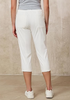 LookbookStore Women Cream White Utility Skimmer Capri Pants With Big Patched Pockets Back Elastic Waistband Ideal For Travel Daily Casual