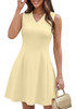 LookbookStore Women's Pastel Yellow Elegant Classy Summer Dresses 2026 Spring A Line Business Casual Work Graduation Cocktail Short Dress