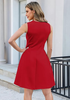 LookbookStore Women's Red Elegant Classy Summer Dresses 2026 Spring A Line Business Casual Work Graduation Cocktail Short Dress