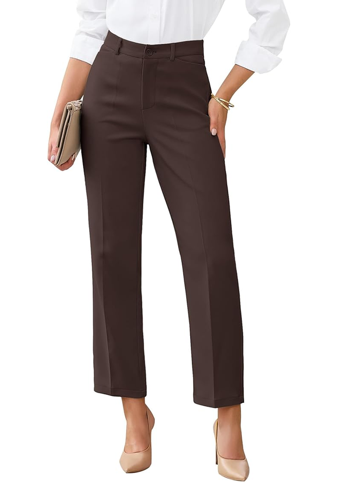 womens chocolate brown dress pants LookbookStore Women Ankle Straight Leg Pants, El – Lookbook Store 92% Polyester Size:dress size pants : 48 Rayon(Viscose) Ice Snow Queen Inspired