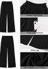 LookbookStore Women's Black High Waisted Wide Leg Linen Pants Paper Bag Smocked Waist Casual Summer Beach Palazzo Pants