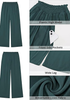 LookbookStore Women's Deep Teal High Waisted Wide Leg Linen Pants Paper Bag Smocked Waist Casual Summer Beach Palazzo Pants