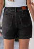 LookbookStore Women's Washed Black High Waist Stretchy Denim Shorts, 5 Inch Inseam Trendy Summer Casual Jean Jorts with Pockets