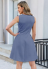 LookbookStore Women's Copen Blue Elegant Classy Summer Dresses 2026 Spring A Line Business Casual Work Graduation Cocktail Short Dress