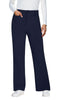 Navy Blue Fashionable High Waisted Wide Leg Trousers for Women Elastic Waist Loose Fit Corduroy Pants