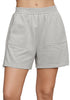 Heather Grey Women's Shorts High Waist Elastic Waistband Regular Fit Comfort Shorts