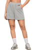 Heather Grey Women's Shorts High Waist Elastic Waistband Regular Fit Comfort Shorts