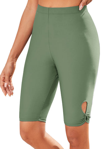 Iceberg Green for Women's Legging Swim Pant Mid Waist Modest Mega Stretch