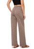 Brown & Rose Stripe Women's High Waisted Wide Leg Striped Trousers Baggy Breathable Drawstring Full Length Loose Pants