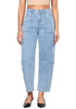 Cool Blue Women's Jeans Denim Relaxed Straight Ankle Length Barrel Cargo Pant