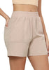 Rose Dust Women's High Waist Lounge Shorts with Pockets Regular Fit Casual Shorts