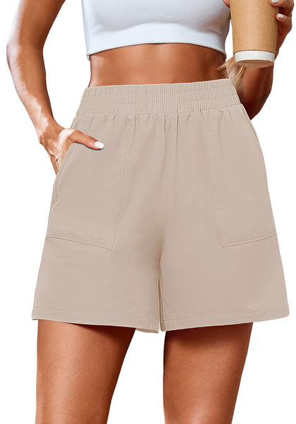 Rose Dust Women's High Waist Lounge Shorts with Pockets Regular Fit Casual Shorts