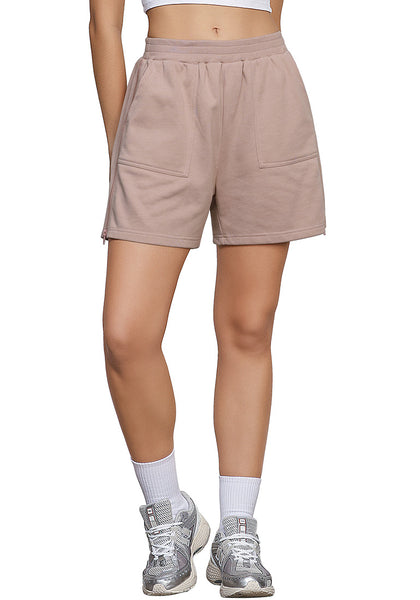 Porpoise Women's Shorts High Waist Elastic Waistband Regular Fit Comfort Shorts