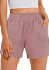 Coral Pink Women's High Waist Lounge Shorts with Pockets Regular Fit Casual Shorts