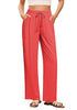 Coral Women's Lounge Elastic Waist Pants with Pockets Soft Quick Dry Wide Leg