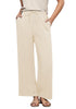 Light Beige Lightweight Casual Quick Dry Breathable Comfy Wide Leg Pant Elastic Waist