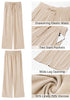 Light Beige Women's Lounge Elastic Waist Pants with Pockets Soft Quick Dry Wide Leg