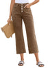 Toffee Brown Women's Classic High Waist Denim Jeans with Button Fly