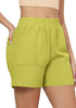 Wild Lime Women's High Waist Lounge Shorts with Pockets Regular Fit Casual Shorts