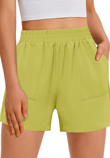 Wild Lime Women's High Waist Lounge Shorts with Pockets Regular Fit Casual Shorts