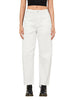 Cream White for Women's All Season Baggy Denim High-Waist Jean Ankle Length Barrel Classic Pants