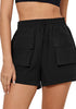 Black Women's Casual Lightweight Athletic Pocket Drawstring Shorts High Rise Sports Short