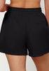 Black Women's Casual Lightweight Athletic Pocket Drawstring Shorts High Rise Sports Short