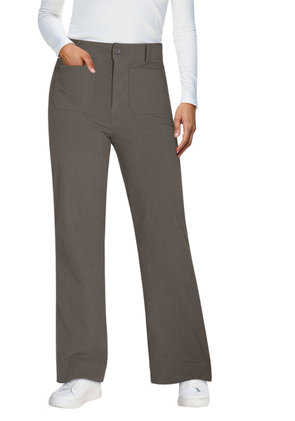 Gray Fashionable High Waisted Wide Leg Trousers for Women Elastic Waist Loose Fit Corduroy Pants