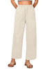 Oatmeal Women Pant Full Length Elastic Waist Lounge barral side pocket