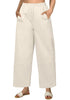 Oatmeal Women Pant Full Length Elastic Waist Lounge barral side pocket