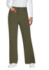 Olive Green Fashionable High Waisted Wide Leg Trousers for Women Elastic Waist Loose Fit Corduroy Pants