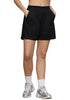 Black Women's Shorts High Waist Elastic Waistband Regular Fit Comfort Shorts