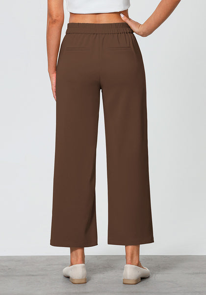 Brown Women's Workwise High Rise Slacks Wide Trouser Pant Trousers Wideleg