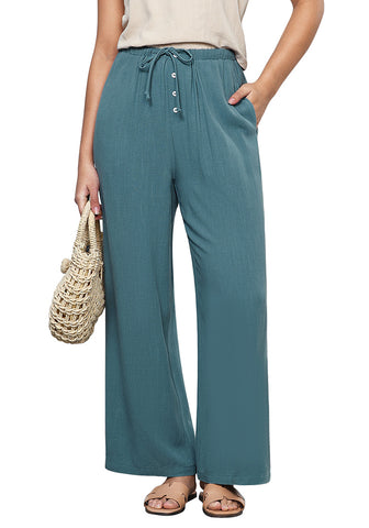 Lake Lightweight Casual Quick Dry Breathable Comfy Wide Leg Pant Elastic Waist