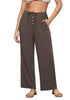 Brown Lightweight Casual Quick Dry Breathable Comfy Wide Leg Pant Elastic Waist