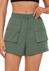 Dark Ivy Green Women's Casual Lightweight Athletic Pocket Drawstring Shorts High Rise Sports Short