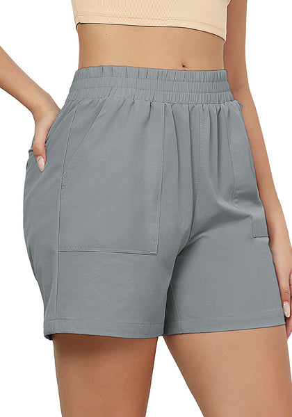 Ultimate Gray Women's High Waist Lounge Shorts with Pockets Regular Fit Casual Shorts