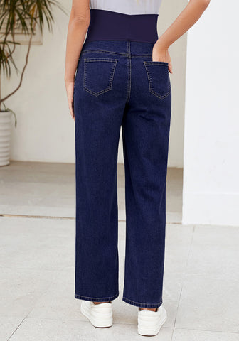 Rinse Blue For Women's Maternity Plus Size Vintage All Season Mom Jean Ankle Pant