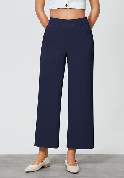 Navy Women's Workwise High Rise Slacks Wide Trouser Pant Trousers Wideleg