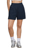 Navy Blue Women's Shorts High Waist Elastic Waistband Regular Fit Comfort Shorts