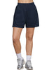 Navy Blue Women's Shorts High Waist Elastic Waistband Regular Fit Comfort Shorts