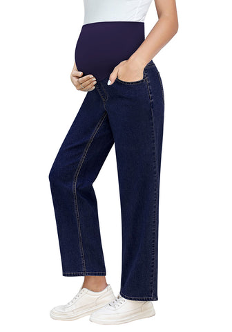 Rinse Blue For Women's Maternity Plus Size Vintage All Season Mom Jean Ankle Pant